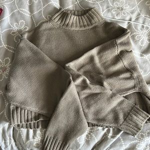 Wilfred mock neck knit Taupe sweater